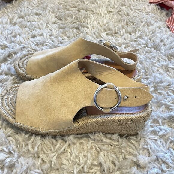 Rag & Bone Calla Wedge Sandals Women Size US 8 EU 38 Beige Espadrille Dune Suede - Picture 7 of 7